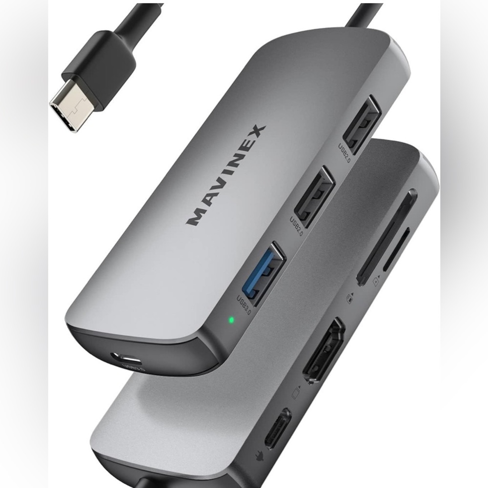 New USB C Hub, 8 in 1 USB C to 4K HDMI MAVINEX USB C Adapter